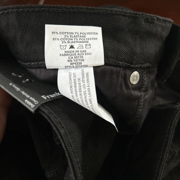Frank and Oak The Debbie High Rise Skinny Jean Black Size 27 (30x29) NWT - Picture 6 of 10